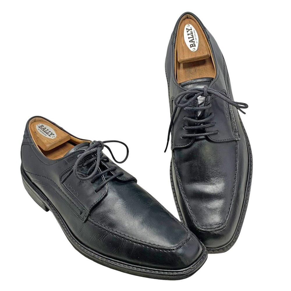 ECCO Windsor Black Leather Apron Toe Oxford